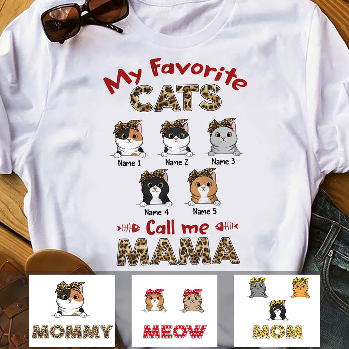 Personalized My Favorite Cat Call Mom Grandma T Shirt MR251 65O57 1