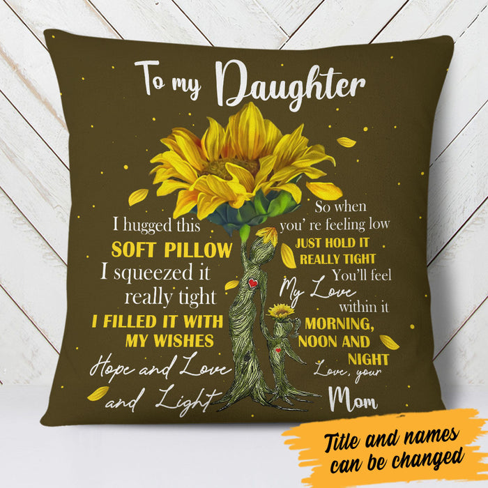 Personalized Daughter Sunflower Tree Pillow JR281 95O60 1