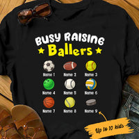 Personalized Mom Sports Busy Raising Ballers T Shirt FB205 81O53 thumb 1