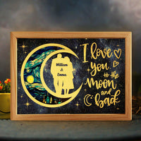 Personalized Couples Gift I Love You To The Moon And Back Picture Frame Light Box 31513 thumb 1