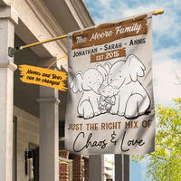 Personalized Elephant Family Chaos And Love Flag AG211 30O36 thumb 1