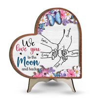 Personalized Gift For Grandma And Kid Hands Heart 2 Layered Wooden Plaque 31534 thumb 1