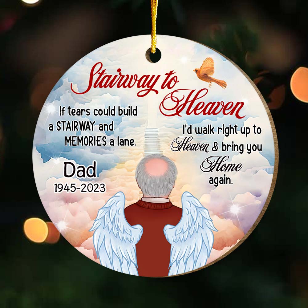 Personalized Memorial Gift Stairway To Heaven Circle Ornament 30090 Primary Mockup