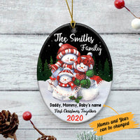 Personalized First Christmas Snowman Family  Ornament OB13 85O60 thumb 1