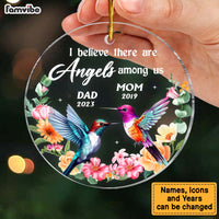 Personalized Gift Hummingbird Memorial Angels Among Us Circle Ornament 30097 thumb 1
