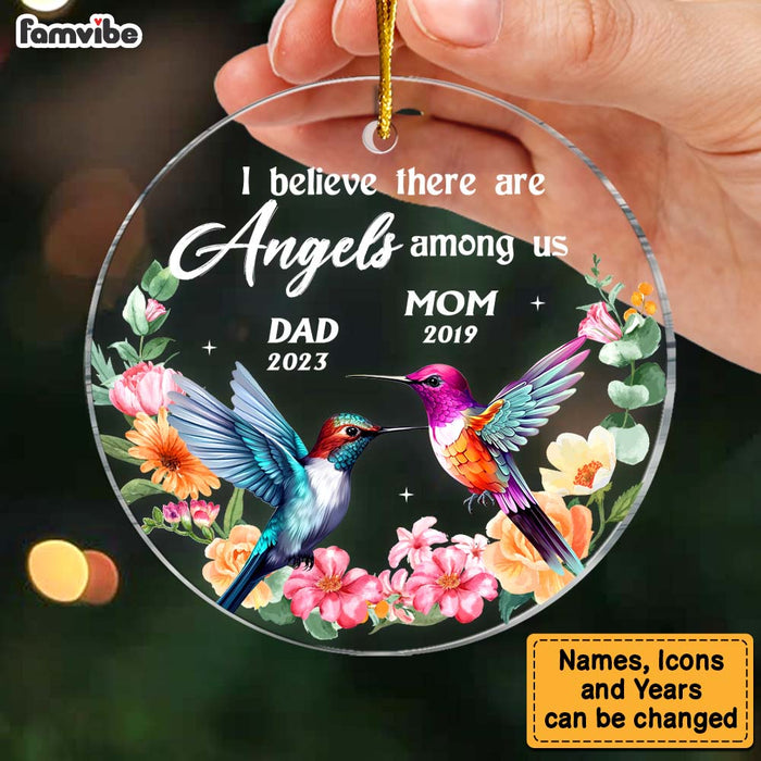Personalized Gift Hummingbird Memorial Angels Among Us Circle Ornament 30097 1