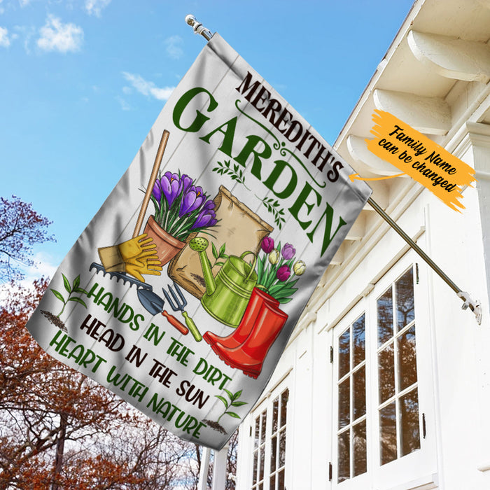 Personalized Garden Hands In The Dirt Gardening Flag AG211 26O36 1