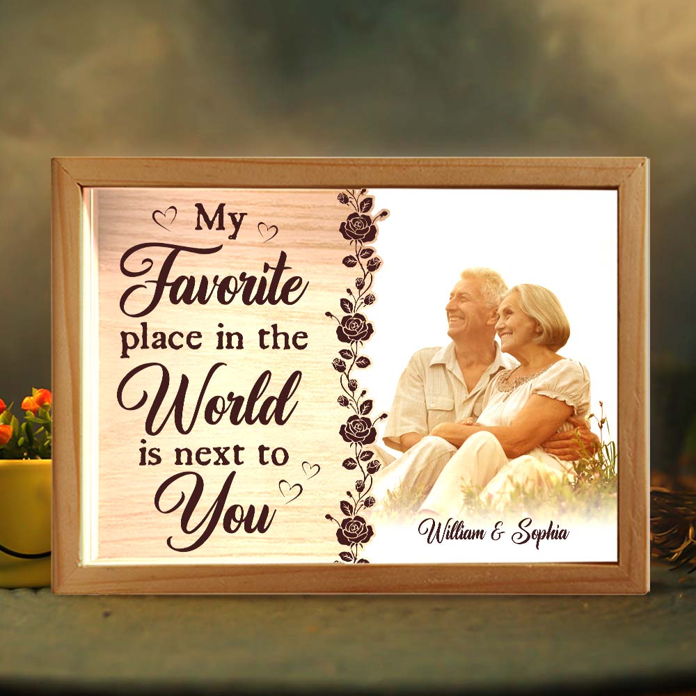 Personalized Couples Gift Upload Photo My Favorite Place In The World Picture Frame Light Box 31300 Primary Mockup
