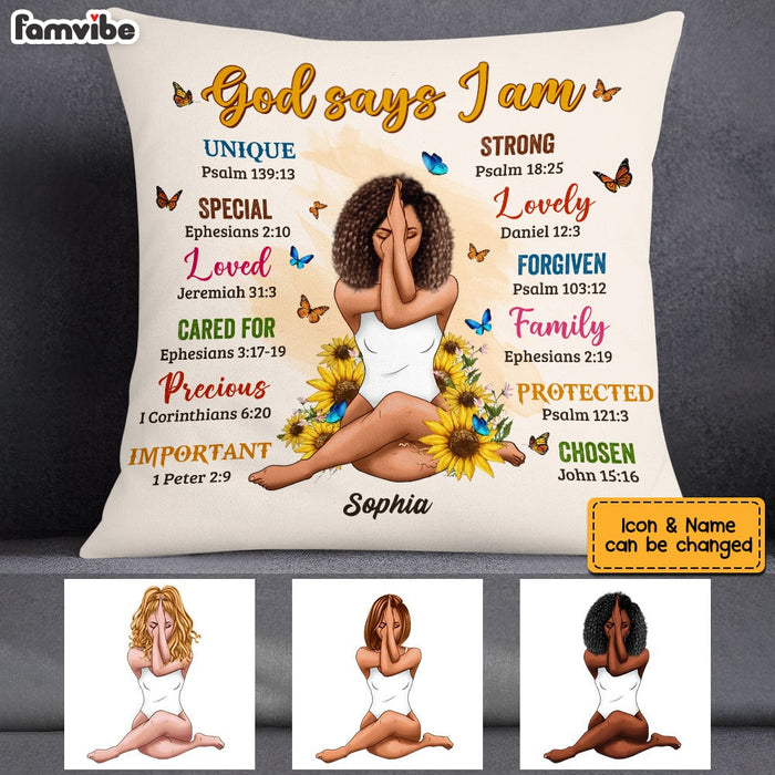 Personalized God Says Daughter Sunflowers Pillow SB52 32O53 1