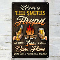 Personalized Gift For Family Camping Firepit Metal Sign 31295 thumb 1