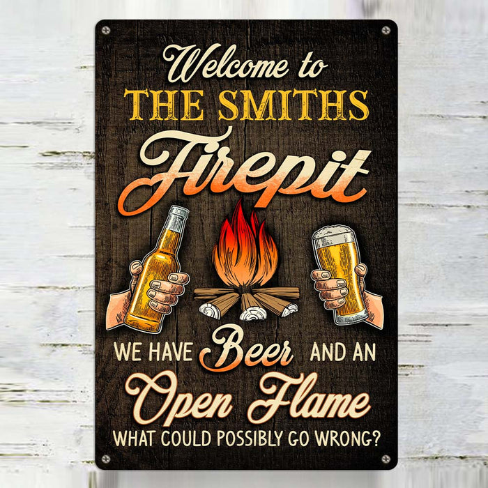 Personalized Gift For Family Camping Firepit Metal Sign 31295 1