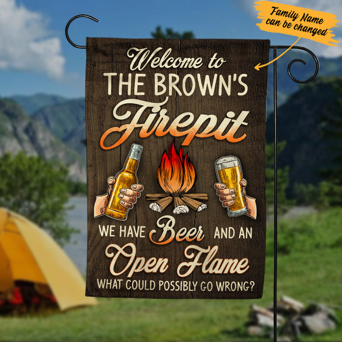 Personalized Camping Firepit Garden Flag JN302 95O34 1