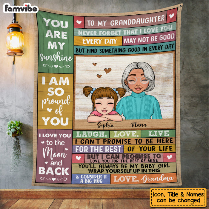 Personalized Gift For Granddaughter Love You To The Moon And Back Blanket 23112 1