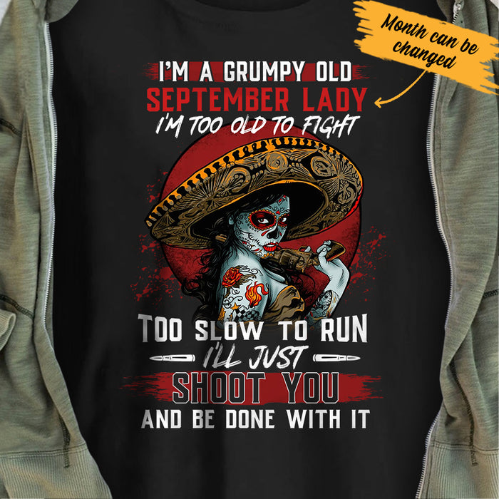 Personalized Skull Old & Grumpy T Shirt JL292 95O34 1