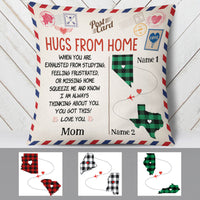 Personalized Hugs From Home Long Distance Pillow DB93 30O60 (Insert Included) thumb 1
