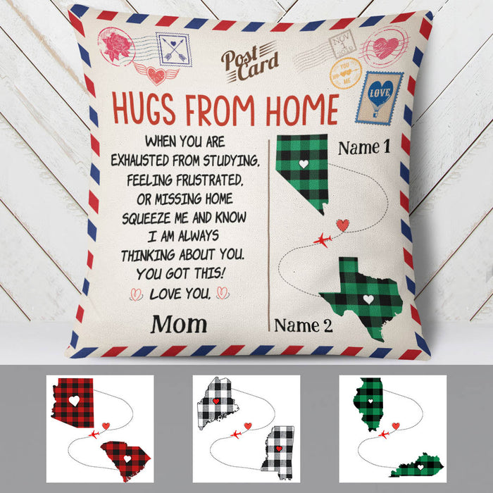 Personalized Hugs From Home Long Distance Pillow DB93 30O60 (Insert Included) 1