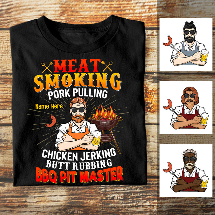 Personalized Dad Grill Meat Smoking BBQ T Shirt JL91 25O53 1