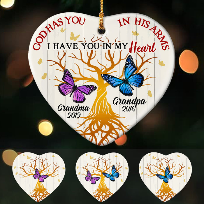 Personalized Butterfly Memorial Mom Dad Ornament OB162 95O53 1