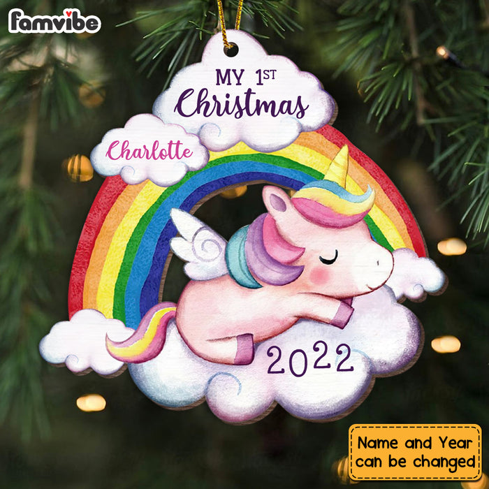 Personalized  Unicorn Baby First Christmas Ornament OB222 36O69 1