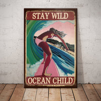 Surfing Stay Wild Ocean Child Canvas JN222 85O34 thumb 1