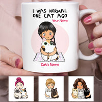 Personalized Cat I Was Normal Mug JR231 30O53 thumb 1