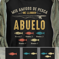 Personalized Fishing Dad Grandpa Spanish Abuelo Papá Pescar T Shirt MY52 81O34 thumb 1