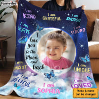Personalized Gift For Granddaughter Moon Photo Custom Blanket 31417 thumb 1