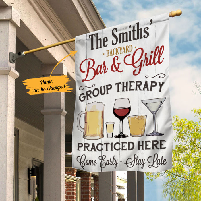 Personalized Backyard Bar Gardening Flag AG172 85O58 1