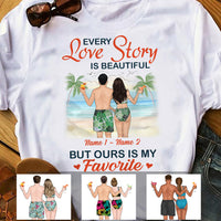 Personalized Couple Beach Love Story T Shirt JN211 30O34 thumb 1