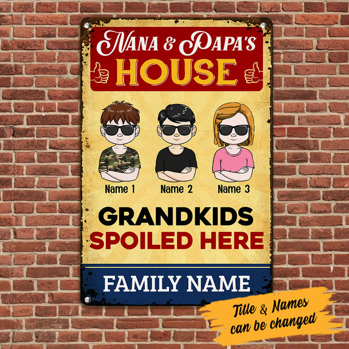 Personalized Grandma Grandpa House Metal Sign JL74 95O53 1
