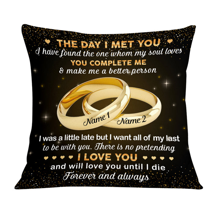 Personalized Couple The Day I Met You Pillow FB101 85O57 1