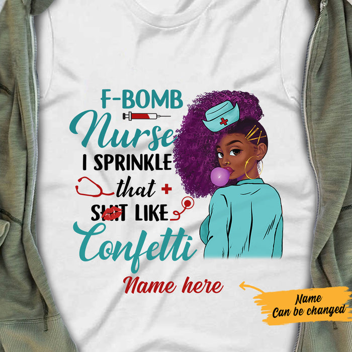 Personalized BWA Nurse F- Bomb T Shirt AG281 67O57 1