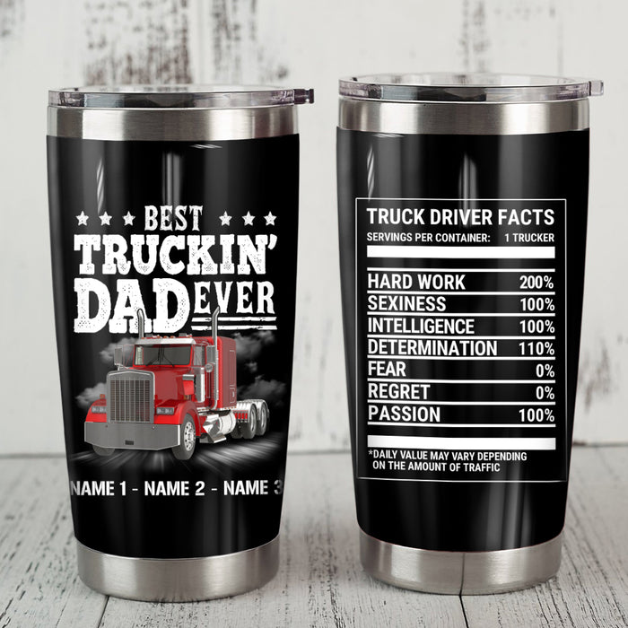Personalized Trucker Dad Steel Tumbler DB11 87O36 1