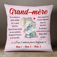 Personalized French Maman Grand-mère Elephant Mom Grandma Pillow AP149 65O53 (Insert Included) thumb 1
