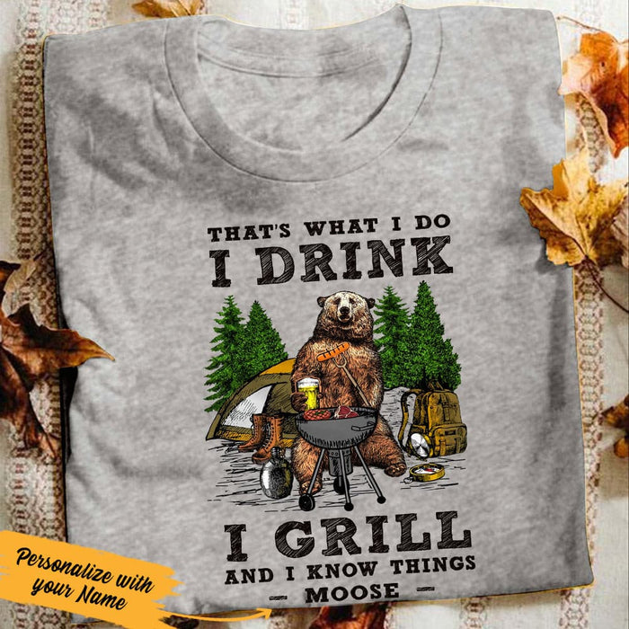 Personalized Camping Bear  White T Shirt JN56 95O61 1