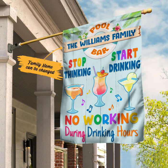 Personalized Pool Bar No Working Flag AG201 30O36 1