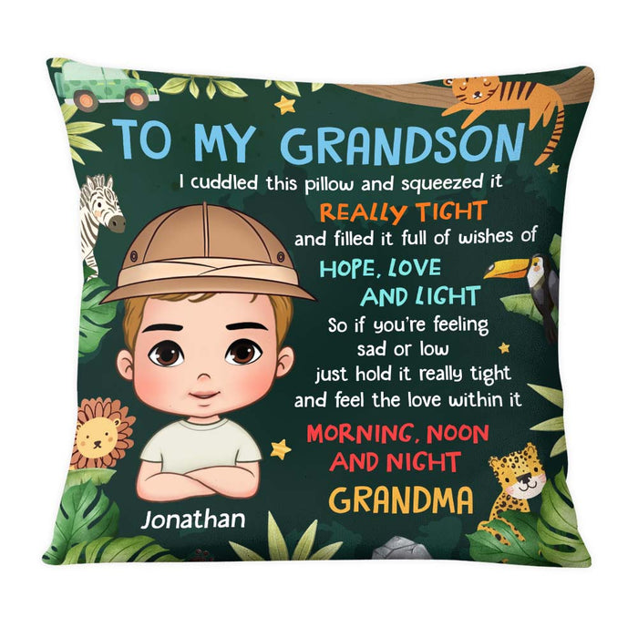 Personalized Gift For Grandson Jungle Animal Pillow 30809 1