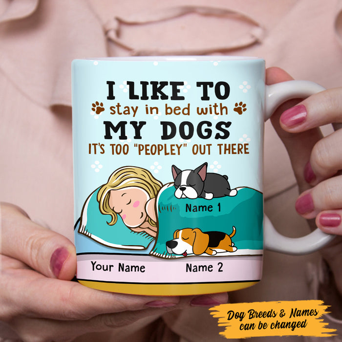 Personalized Stay In Bed With My Dog Mug DB42 29O47 1