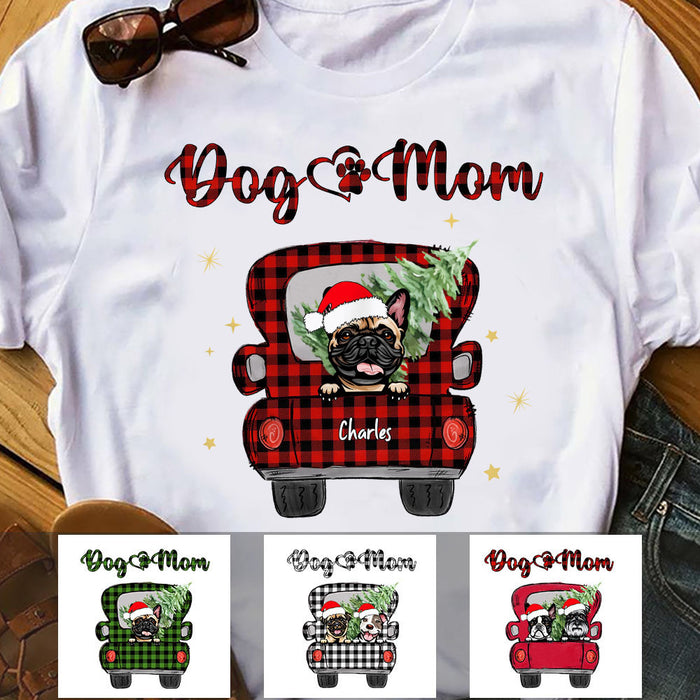 Personalized Dog Mom Christmas Red Truck T Shirt OB153 30O58 1