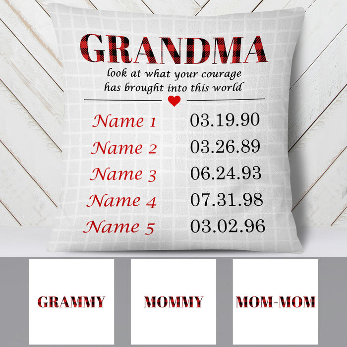 Personalized Mom Grandma Bring Us Into This World Pillow MR41 95O53 (Insert Included) 1