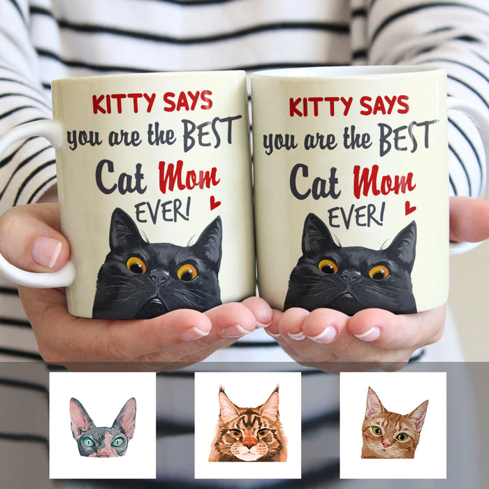 Personalized Cat Best Cat Mom Dad Ever Mug DB32 95O34 1