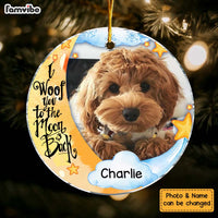 Personalized I Woof You To The Moon And Back Dog Lovers  Circle Ornament 30178 thumb 1