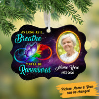 Personalized You'll Be Remembered Butterfly Memorial MDF Benelux Ornament NB94 67O60 thumb 1