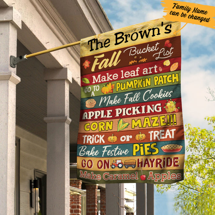 Personalized Fall Bucket List Flag AG223 95O57 1