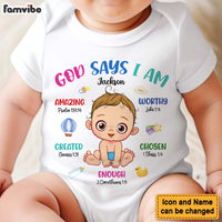 Personalized Gift For Baby God Says I Am Baby Onesie 31522 thumb 1