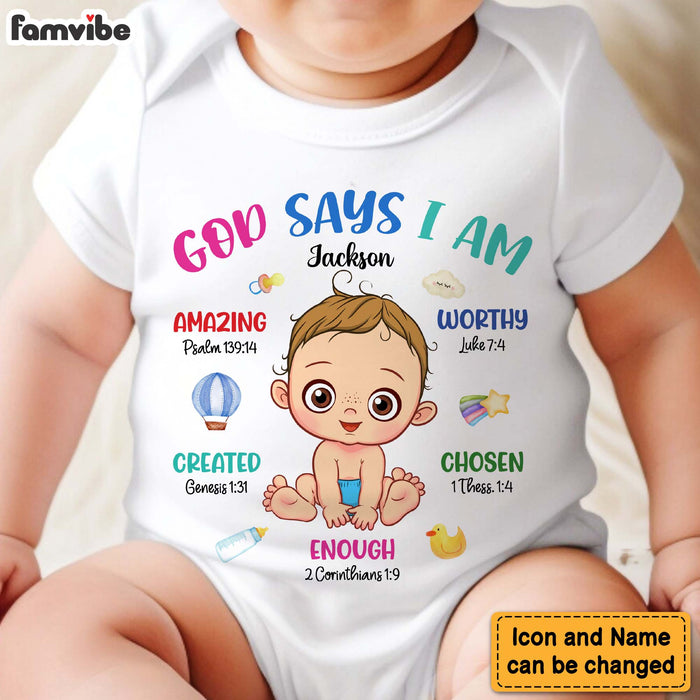 Personalized Gift For Baby God Says I Am Baby Onesie 31522 1