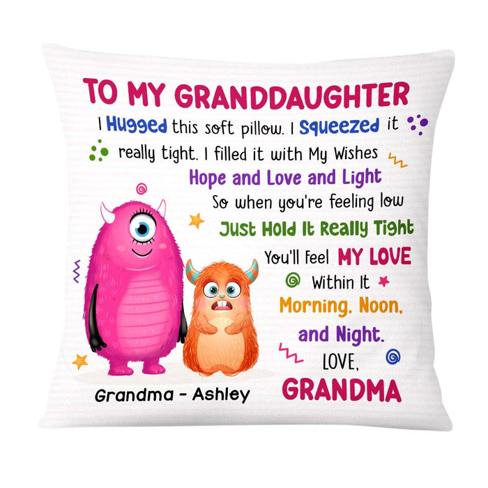 Personalized Gift For Granddaughter Monster Hug This Pillow 25520 1