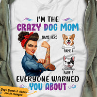 Personalized Crazy Dog Mom T Shirt FB42 95O36 thumb 1