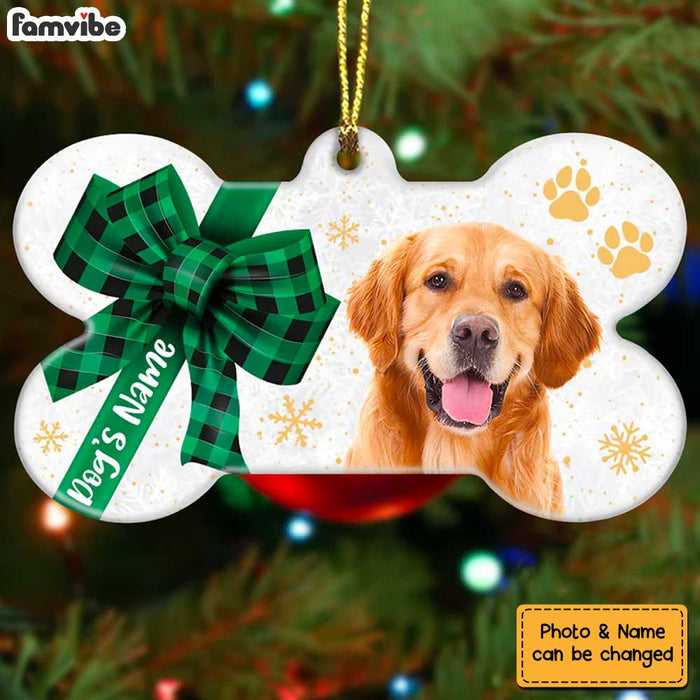 Personalized Christmas Dog Photo Bone Ornament OB281 26O36 1