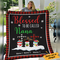Personalized Blessed To Be Called Grandma Christmas Blanket NB231 30O34 thumb 1